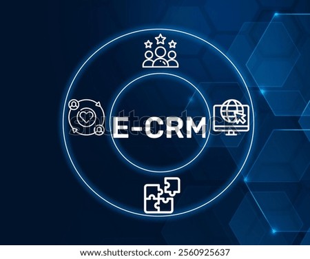 e-CRM acronym. Electronic Customer Relationship Management (e-CRM) integrates online channels into CRM strategies to enhance customer experience and engagement.