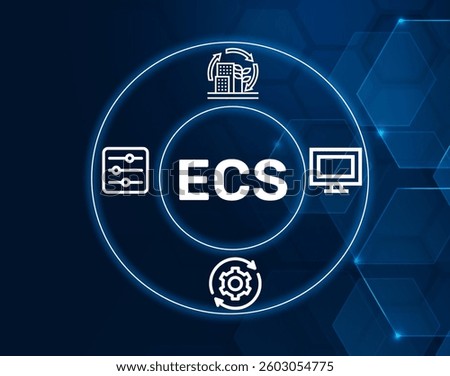 ecs environmental control system.ECS acronym. A system used for environmental control in various industries.