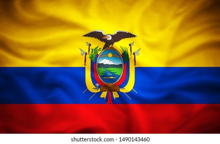 Ecuador-Flagge von Seide - 3D-Illustration