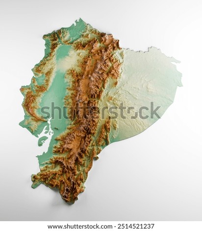 Ecuador Shaded Relief Height Map