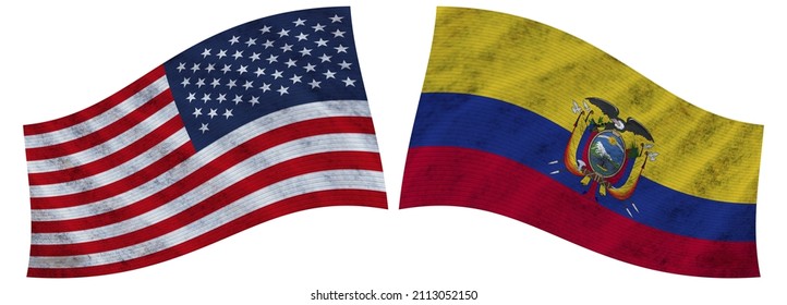 Ecuador Usa United State America Wavy Stock Illustration 2113052150 ...