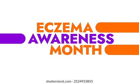 Eczema Awareness Month colorful text typography on white or black background banner illustration great for wishing and celebrating Happy Eczema Awareness Month in October - Powered by Shutterstock