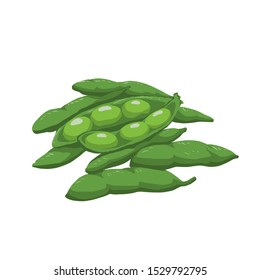 Edamame Illustration, Healthy And Fresh Food From Japan In The Form Of Soybeans