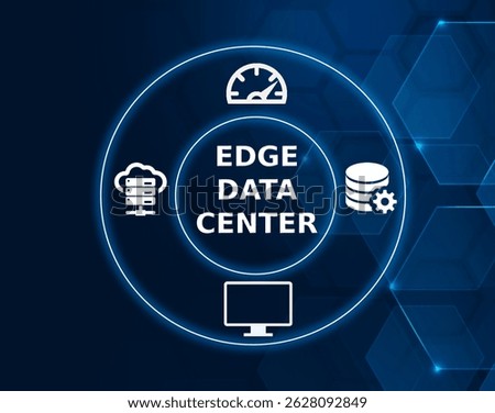 edge data center tech concept.A data center located closer to the end users or devices, providing lower latency and better performance.