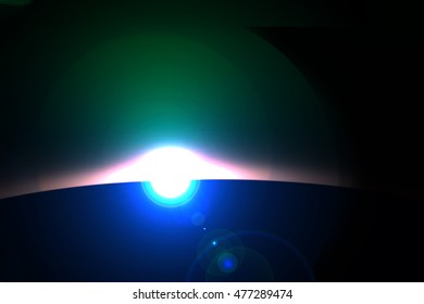 Edge of the earth bright light creates abstract background