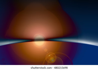 Edge of the earth bright light creates abstract background