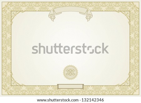 editable certificate template ornamental border modern stock