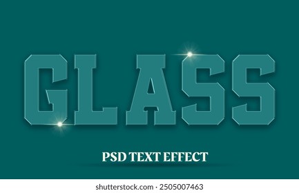 editable glass text effect psd