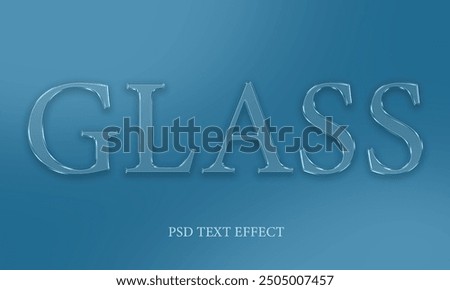 editable glass text effect psd