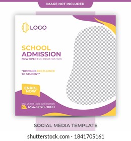 Editable School Admission Banner Template Abstract