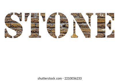 Editable Text Effect - Stone Age Rock Style .word Stone Made With Small Rocks .