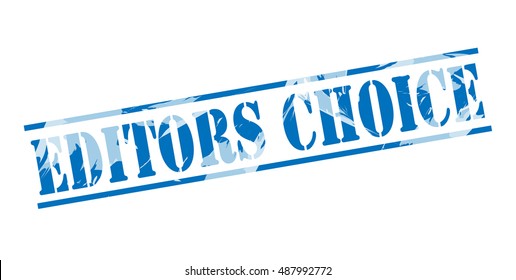 editors choice blue stamp on white background