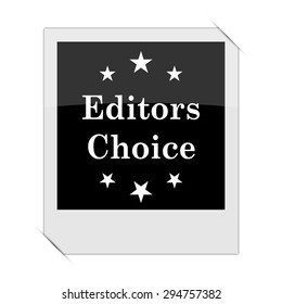 Editors choice icon within a photo on white background