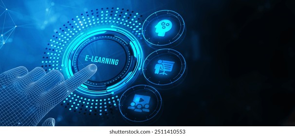 EdTech Education Technology e-learning online learning internet technology concept. 3d illustration
