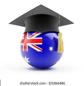 Education In Australia On A White Background