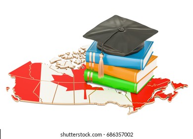 Education In Canada Concept, 3D Rendering Isolated On White Background