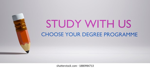 Education concept. 3d render of pencil, Modern flat design isometric concept of Education for website and mobile website. Landing page template.