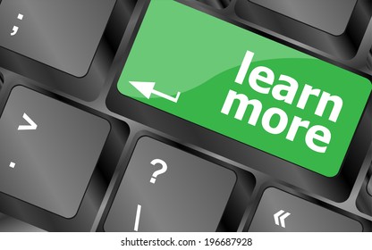 education concept with learn more button on computer keyboard