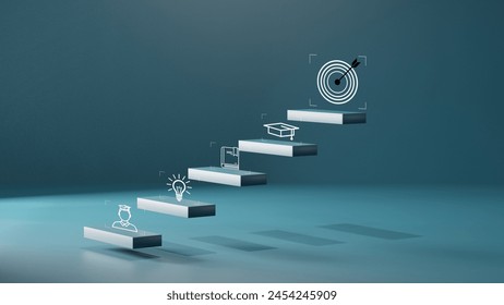 Education concept for success. student icons on wooden blocks. 	 - Powered by Shutterstock