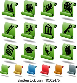 Education Icons Scrolls