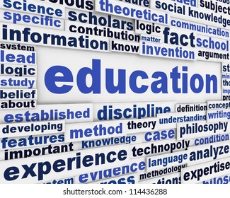 Education poster design. Knowledge development message background
