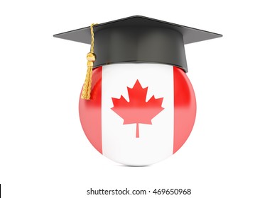 Education And Study In Canada Concept, 3D Rendering Isolated On White Background