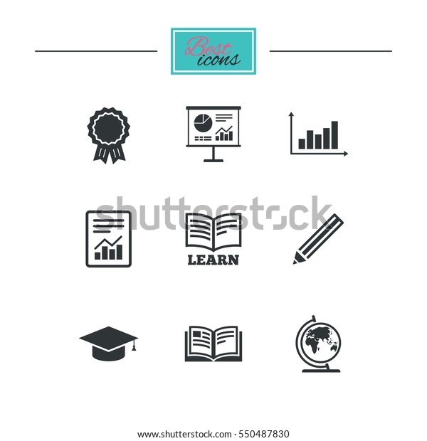 Education Study Icon Presentation Signs Report のイラスト素材