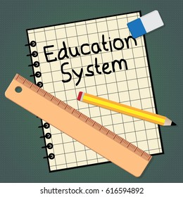 Education System Notebook Representing Schooling Organization 3d Illustration
