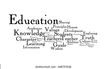 Education Word Cloud Stock Illustration 668737636 