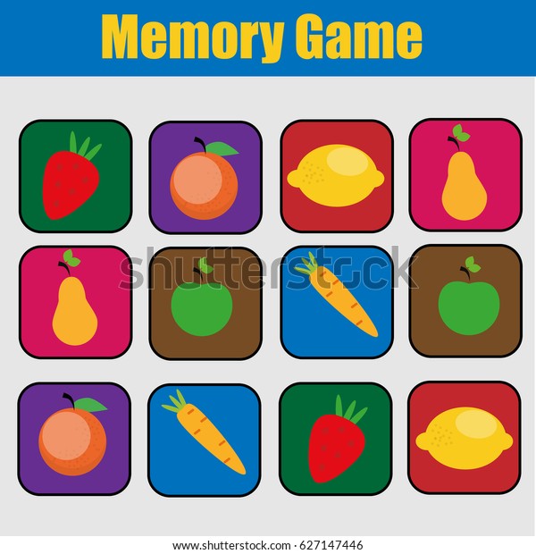 Educational Children Game Kids Activity Memory Stock Illustration 627147446