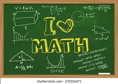 Educational Concept Words Love Math Mathematics Stock Illustration ...