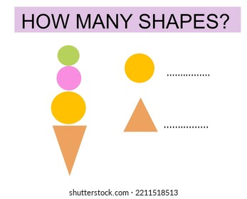 Educational Game Kids Creams Geometric Shapescount Stock Illustration ...