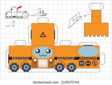 Educational Paper Toys Cars Template, Paper Vehicle, DIY Toys, DIY Papertoys, DIY Vehicle, Do It Yourself Template, Instant Car Toys