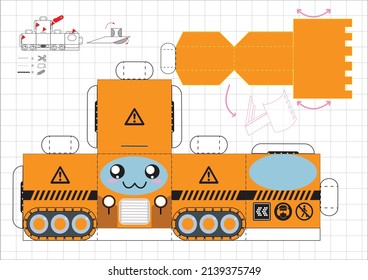 Educational Paper Toys Cars Template, Paper Vehicle, DIY Toys, DIY Papertoys, DIY Vehicle, Do It Yourself Template, Instant Car Toys