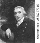 Edward Jenner (1749-1823) on engraving from the 1800s. The Father of Immunology. Pioneer of smallpox vaccine. Engraved by E. Scriven and published in London by Charles Knight, Ludgate Street