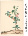 Een kruisbes in een landschap (c. 1775 - c. 1825) by Willem van Leen. Vintage painting by Willem van Leen famous artist. Famous painting illustration by Willem van Leen.