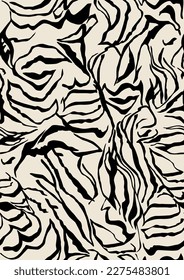 İnk effect, brush , zebra, texture print. Seamless patterns.