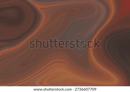 Effect showing warm brown and orange abstract liquid marble texture with flowing patterns...