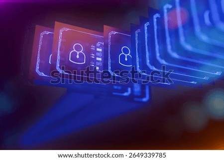 Effective recruitment using modern technologies. Concept of human resource management, HR, online CV, staff recruitment, headhunting, HR Interview and and internet recruitment. 3D Illustration