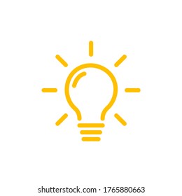 Effective thinking concept solution bulb icon with innovation idea. Solution isolated symbol