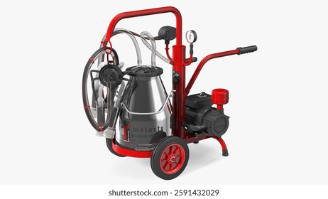Efficient mobile machine for dairy cattle milking designed for professional agricultural use.