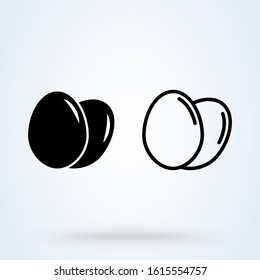 Egg Breakfast Food. Simple Modern Icon Design Illustration.