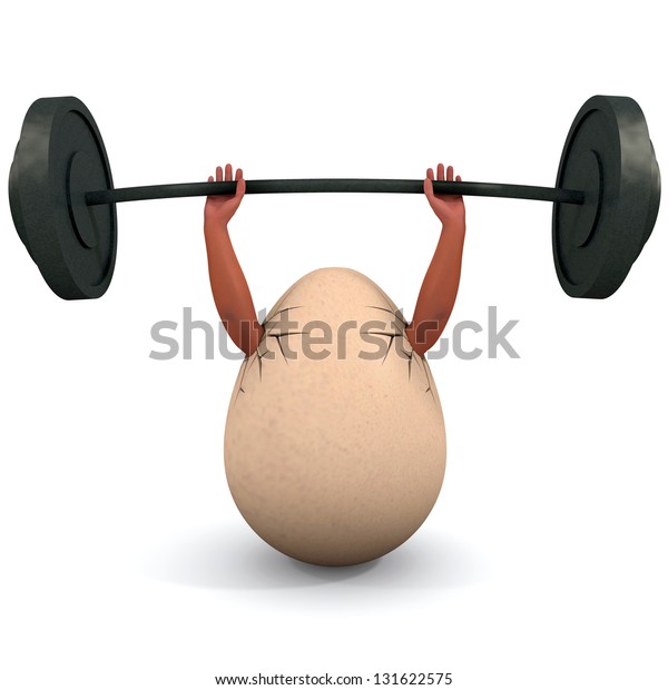 卵はダンベルを持つ 体の構築と健康に関するイラスト のイラスト素材
