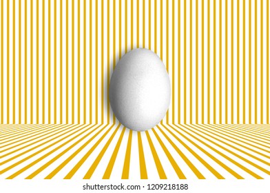 egg on striped background