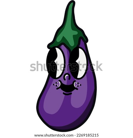 eggplant vector character with
happy face
stuck out tongue
smiling imp
smirking face
glanced eyes
suspicious face
wow face Foto d'archivio © 