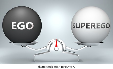 Ego Superego Balance Pictured Scale Words Stock Illustration 1878049579 ...