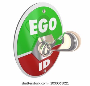 Ego Vs Id Toggle Switch Psychology Psyche 3d Illustration