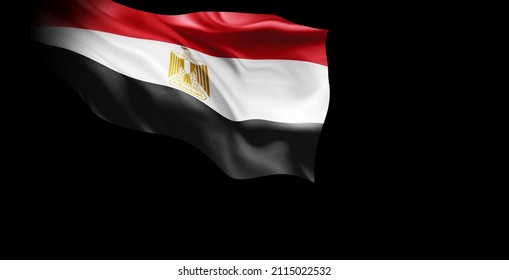 Ägyptische Flagge der Seide-3D-Illustration