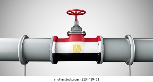 Egypt Oil And Gas Fuel Pipeline. Oil Industry Concept. 3D Rendering