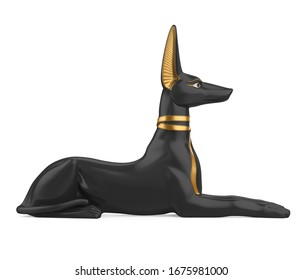 Egyptian Anubis Statue Isolated 3d Rendering Stock Illustration 1675981000